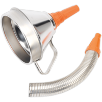 Sealey Funnel Metal Flexible Spout and Filter 160mm