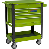 Sealey Heavy Duty 5 Drawer Tool and Parts Trolley Green