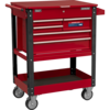 Sealey Heavy Duty 5 Drawer Tool and Parts Trolley Red