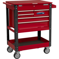 Sealey Heavy Duty 5 Drawer Tool and Parts Trolley Red
