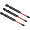 Sealey Impact Power Tool Pozi Screwdriver Bits PZ1 75mm Pack of 3