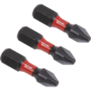 Sealey Impact Power Tool Pozi Screwdriver Bits PZ2 25mm Pack of 3