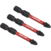 Sealey Impact Power Tool Pozi Screwdriver Bits PZ2 50mm Pack of 3
