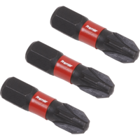 Sealey Impact Power Tool Pozi Screwdriver Bits PZ3 25mm Pack of 3