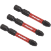 Sealey Impact Power Tool Pozi Screwdriver Bits PZ3 50mm Pack of 3