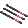 Sealey Impact Power Tool Pozi Screwdriver Bits PZ3 75mm Pack of 3