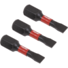 Sealey Impact Power Tool Slotted Screwdriver Bits 4.5mm 25mm Pack of 3