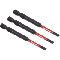 Sealey Impact Power Tool Slotted Screwdriver Bits 4.5mm 75mm Pack of 3