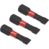Sealey Impact Power Tool Slotted Screwdriver Bits 5.5mm 25mm Pack of 3