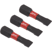 Sealey Impact Power Tool Slotted Screwdriver Bits 5.5mm 25mm Pack of 3