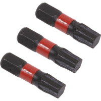 Sealey Impact Power Tool Torx Screwdriver Bits T40 25mm Pack of 3