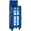Sealey Premier Retro Style 10 Drawer Roller Cabinet,  Mid and Top Tool Chest Blue / White