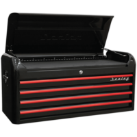 Sealey Premier Retro Style 4 Drawer Wide Top Tool Chest Black / Red