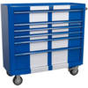 Sealey Premier Retro Style 6 Drawer Wide Roller Cabinet Blue / White