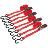 Sealey Ratchet Tie Downs Polyester Webbing 25mm 4m 800kg