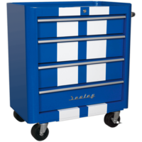 Sealey Retro Style 4 Drawer Roller Cabinet Blue / White