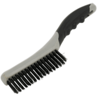 Sealey Soft Grip Handle Steel Wire Brush 4 Rows