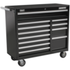 Sealey Superline Pro 12 Drawer Heavy Duty Roller Cabinet Black