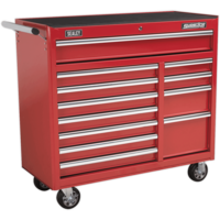 Sealey Superline Pro 12 Drawer Heavy Duty Roller Cabinet Red