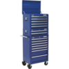 Sealey Superline Pro 14 Drawer Roller Cabinet,  Mid Box and Top Tool Chest Blue