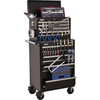 Sealey Superline Pro 15 Drawer Tool Roller Cabinet & Top Chest & Tool Kit Black