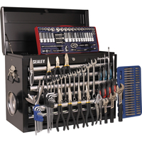 Sealey Superline Pro Heavy Duty 10 Drawer Tool Top Chest & 138 Piece Tool Kit Black