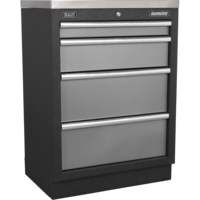 Sealey Superline Pro Modular Cabinet 4 Drawer MSS System Black / Grey