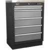 Sealey Superline Pro Modular Cabinet 5 Drawer MSS System Black / Grey