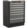 Sealey Superline Pro MSS 7 Drawer Cabinet Black / Grey