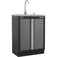 Sealey Superline Pro MSS Modular Sink Unit and Cabinet Black / Grey