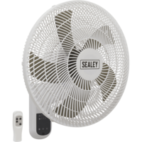 Sealey SWF16WR Remote Control Wall Fan 3 Speed 16"
