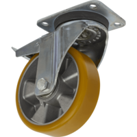 Sealey Swivel Plate Total Lock Castor Polyurethane 160mm