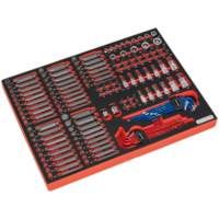Sealey TBTP07 177 Piece Screwdriver Bit and Socket Set in Module Tray 1/4"