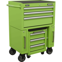 Sealey Tool Roller Cabinet and Pull Out Utility Seat Green