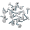 Sealey White Plastic Enclosed Head Number Plate Screws 4.8mm 18mm Pack of 50