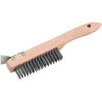 Sealey Wire Brush and Scraper 4 Rows