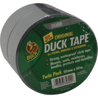 Shure 50mm x 50m Roll Original Silver Duck Tape Pack of 2