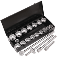Siegen 21 Piece 1" Drive Hexagon WallDrive Socket Set Metric 1"