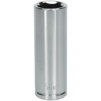 Siegen 3/8" Drive Deep Hexagon WallDrive Socket Metric 3/8" 15mm