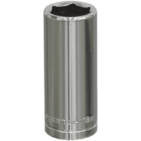 Siegen 3/8" Drive Deep Hexagon WallDrive Socket Metric 3/8" 18mm