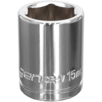 Siegen 3/8" Drive Hexagon WallDrive Socket Metric 3/8" 15mm
