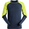 Snickers 2405 Mens Neon Long Sleeve T Shirt Navy 3XL