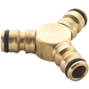 Spear and Jackson Three Way Brass Male Hose Connector 3/4" / 19mm Pack of 1