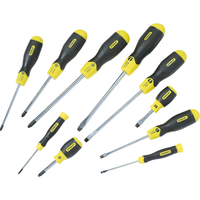 Stanley 10 Piece Cushion Grip Pozi and Slotted Screwdriver Set