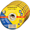 Stanley Depressed Centre Metal Grinding Disc 115mm Pack of 5