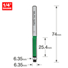 Trend CRAFTPRO Bearing Guided Trimmer Router Cutter 6.35mm 25.4mm 1/4"