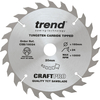 Trend CRAFTPRO Non Stick Wood Cutting Saw Blade 160mm 24T 20mm