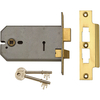 Union 2077-6 149mm 3 Lever Horizontal Mortice Lock Polished Brass