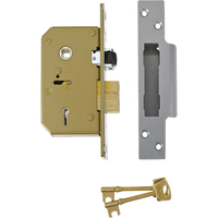 Union 3K75 67mm C Series 5 Lever Sash Lock Brass