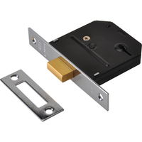 Union Essentials 3 Lever Mortice Deadlock Polished Brass 79mm